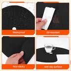 2 PCS 26.5" Lazy Susan Shelf Liner, Silicone Non-Slip Heat Resistant Turntable Mat, Pie Cut Organizer for Kitchen Cabinet Drawer Refrigerator Cupboard, Black - Image 3