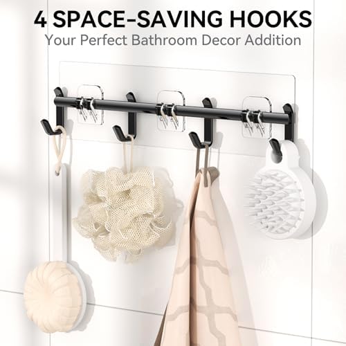 YASONIC Shower Caddy Adhesive, Rustproof Shower Organizer with Soap Holder, Large Capacity Shower Shelves for Inside Shower, No Drilling Bathroom Organizers and Storage for Home Decor 6 Pack Black - Image 6