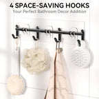 YASONIC Shower Caddy Adhesive, Rustproof Shower Organizer with Soap Holder, Large Capacity Shower Shelves for Inside Shower, No Drilling Bathroom Organizers and Storage for Home Decor 6 Pack Black - Image 6