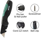 Nova Muti-tool Folding Utility Knife with 5 Extra Utility Blades, Quick-Change Blades & Blade Storage, Multifunctional Heavy Duty Box Cutter for DIY & Professionals - Image 2