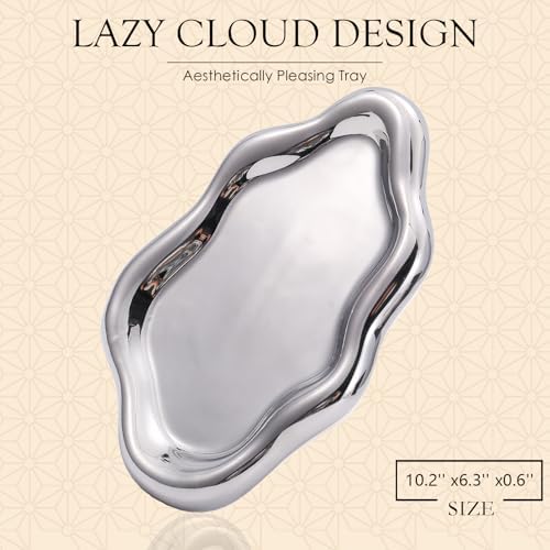 CCINPPY Ceramic Cloud Jewelry Tray Trinket Dish Key Bowl Nightstand Decor - Image 2