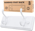 Badiano Heavy Duty Wooden Coat Rack, Wall-Mounted Organizer, 9 Inch, White by BADIANO