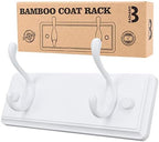 Badiano Heavy Duty Wooden Coat Rack, Wall-Mounted Organizer, 9 Inch, White by BADIANO