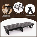SCUNDA Accordion Wall Hanger with 16 Hooks, Wooden Wall Expandable Coat Rack for Coat, Hats, Baseball Caps, Coffee Mug, Jewelry(Black) - Image 2