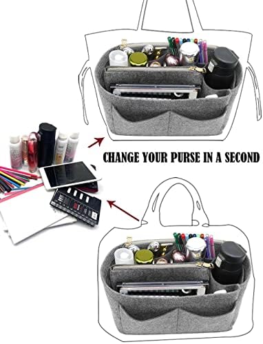 LEXSION Felt Purse Organizer Insert, Tote Bag Shaper Dividers with 5 Sizes - Image 4