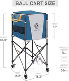 EVER ADVANCED 150 Tennis Capacity Ball Hopper Rolling Ball Cart with Side Pockets, 16.2 x 16.2in Folding Pickleball Basket with Wheels, Sports Equipment Organizer for Baseball Training/Practice, Blue - Image 6