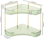 2-Tier Corner Bathroom Organizer Countertop with Hooks, for Makeup, Perfume - Image 2
