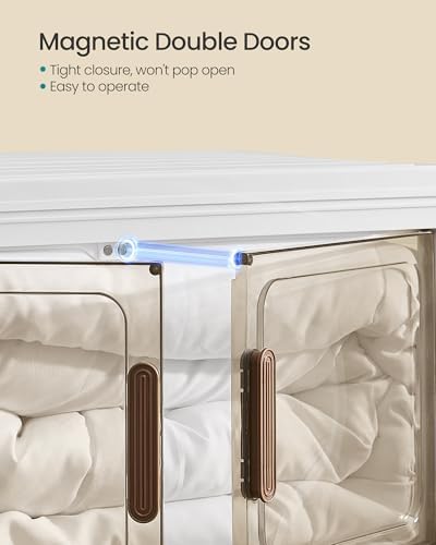 SONGMICS 58QT stackable storage bins with 1 Lid, 4-Tier Foldable Bins - Image 5