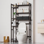 Homde Bamboo Over The Toilet Storage Organizer: Basket and Drawer (Brown) by Homde