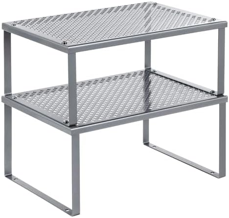 SONGMICS Set of 2 Metal Spice Racks, Stackable Expandable Shelf Risers by Unknown