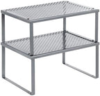 SONGMICS Set of 2 Metal Spice Racks, Stackable Expandable Shelf Risers by Unknown