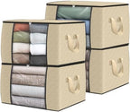 Fab totes 4 Pack Storage Bags for Clothes Blanket Storage Bins with Lids | Foldable Closet Organizers with Zippers,Window and Handles,Fabric Storage Bins for Sweater,Comforter,Bedding,Dorm essentials by Fabtotes