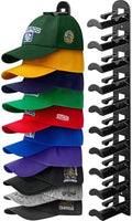 Hat Organizer for Baseball Caps, Hat Rack for Wall Closet Door Hold up to 10 Hats,Hat Holder with Adhesive and 4 Screws, Hat Hanger Cap Holder Hat Hangers for Wall Closet Door Bedroom(1pc,B-Black) by Hatisan