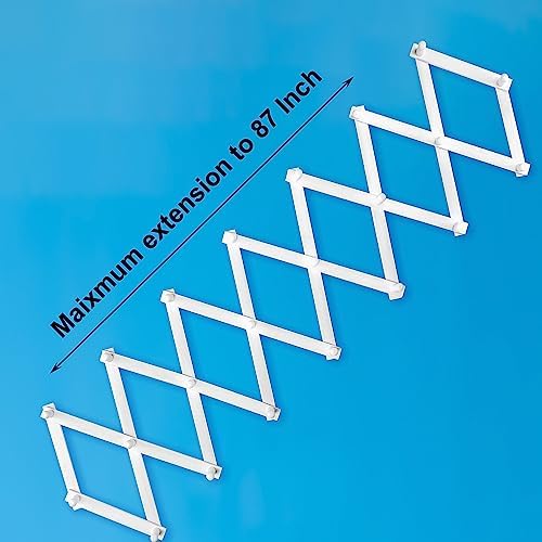 SKOLOO Accordion Wall Hanger with 22 Hooks, Modern Expandable Coat Rack Hat Rack for Wall, Solid Wooden, White - Image 4
