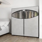 Whitmor Extra-Wide Portable Clothes Closet, 60" Wide Closet Organizers and Storage with Cover, Heavy Duty Metal Clothes Rack, Stable and Easy Assembly Clothes Storage, Light Grey - Image 3