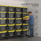 FERO 27 Gallon Tote Storage Rack, Heavy-Duty Storage Bin Rack Organizer, 5-Tier Standing Storage Bin Shelves, 250 lb Capacity, Maximize Space for Garage, Warehouse, Utility(Totes Not Included) - Image 4