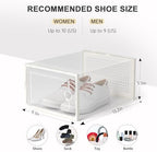 Kuject 12 Pack Large Shoe Boxes, Clear Stackable Containers with Lids,White - Image 2