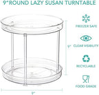URALFA 2 Tier Lazy Susan Turntable, 9 Inch Clear Organizer for Cabinet - Image 6