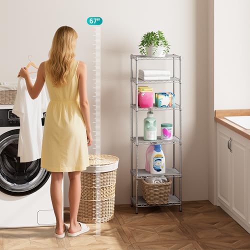 SINGAYE Metal Shelves Wire Shelving Storage Standing Adjustable Shelf Unit - Image 2