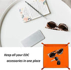 Valet Tray Desktop Storage Organizer, Vegan Leather Catchall Bedside Vanity Tray Nightstand Caddy Holder for Remote Controller, Watch, Keys, Phone, Wallet, Sunglasses, Jewelry - Flag - Image 5