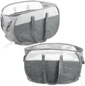 2 Pcs Collapsible Laundry Baskets, Tear Proof Pop Up Hamper With Dual Handles, Durable Foldable Basket, Easy to Carry for Home, Room, Bedroom, Dorm, Travel - Gray by BATTOO