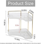 INVSSENE Corner Bathroom Countertop Organizer, Vanity Trays for Counter, Makeup Organizers, Perfume Tray, Kitchen Spice Rack, (Clear, 2 Tiers) - Image 2