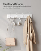 SONGMICS Wall-Mounted Coat Racks, Set of 2, 8 Dual Metal Hooks - Image 4