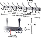Dseap Coat Rack Wall Mount - 29.5” Long 8-Tri-Hooks Heavy Duty Coat Hanger Rail Wall Hooks for Hanging Coats Hats Clothing Clothes Purse Mudroom Entryway, Chromed - Image 7