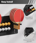 Ping Pong Paddle Holder, Wall Mounted Metal Magnetic Table Tennis Storage Rack Holds - Image 3