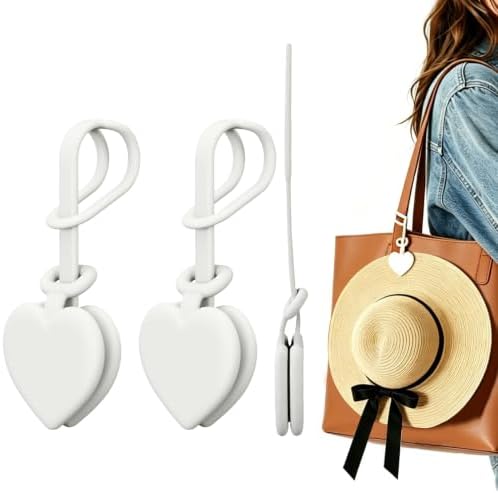 2 Pcs Magnetic Hat Clips for Travel on Bag, Silicone Sunhat Holder, Hat Clip for Caps & Beach Hats, Cap Clip for Beach by Unknown