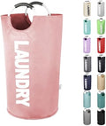 Large Laundry Basket, Laundry Hamper Bag with Handles, 95L, Pink by SweetMemoLiving