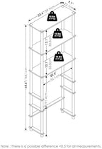 Furinno Turn-N-Tube Over The Toilet Storage, 3-Shelf Over The Toilet Organizer, Freestanding Space Saver Bathroom Shelf, for Bathroom Organizers and Storage, Grey Oak - Image 2