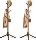 8-Hook Freestanding Coat Rack 3 Adjustable Heights Brown 2PCS by Azaeahom