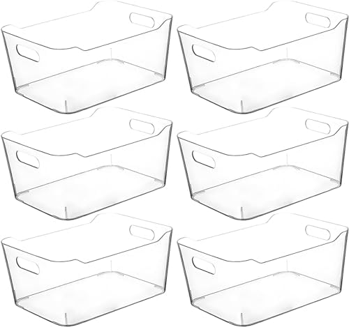 Clear Extra Large Plastic Storage Bins, Pantry Organizers and Storage Containers Fridge Organizer Bins for Organizing Home, Kitchen Organization. Bathroom, Refrigerator, Freezer, Laundry Room by CONTROLKITCHEN