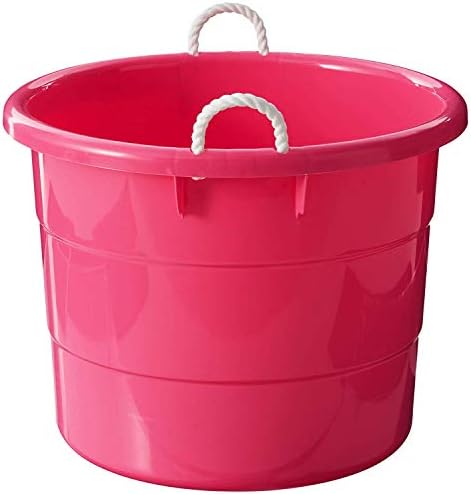 HOMZ 2-Pack Utility Tub, Large Plastic Storage Bucket with Rope Handles, 18 Gallon, Pink - Portable Indoor and Outdoor Buckets for Kitchen, Laundry, Garden, Bathroom, and Garage Organization - Image 4