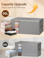 90L Rigid-Structured King Size Comforter Storage Bag, 2 Pack, Gray - Image 3