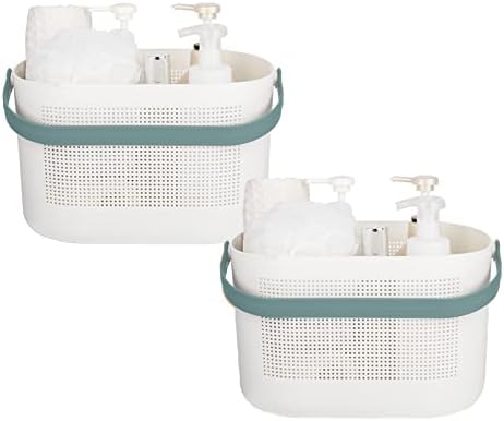 Plastic Portable Shower Caddy Basket, Storage Organizer, Green, 2 Pack by UUJOLY
