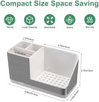 Toothbrush Holders for Bathroom Countertop Organizer (Brushed Silver Grain) - Image 6