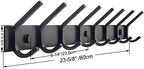WEBI Coat Rack Wall Mounted,8 Coat Hooks for Hanging Coats,24" Heavy Duty Metal Double Hook Rack Rail Coat Hanger Wall Mount for Clothes Entryway Jacket,Black - Image 2