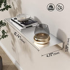 Danpoo 16 inch Metal Floating Shelves for Wall Organizer & Storage, Display Shelves for Bathroom, Living Room, Kitchen, Bedroom(Silver, 2-Pack) - Image 3
