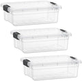 Superio 1.27 Quart Clear Plastic Storage Containers with Lids, Stackable Organizer Bins, BPA-Free Storage Boxes for Home, Office, Dorm & Classroom, 3 Pack by Superio