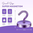 Neosmuk Magnetic Hooks Steel Tube Design for Cruise,130lb+ Purple,10 Pack - Image 6