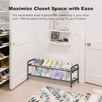 KANAV 2-Tier Expandable Shoe Rack, Adjustable Shoe Organizer & Storage for Closet, Small Space Saving Shoe Rack for Entryway, Bedroom, or Office – Sturdy & Durable Design - Image 4