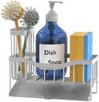 Maifan Sink Caddy Sponge Holder for Kitchen with Brush Holder and Stainless Steel Self Drain Tray, Rustproof Kitchen Sink Organizer for Sponge, Soap Dispenser Storage Accessories (Lacquer Silver) - Image 6