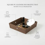 6.3 Inch Square PU Leather Catchall Tray for Keys, Jewelry & Decor - Modern Storage Organizer for Entryway, Vanity, Nightstand (1 Pack) - Image 5
