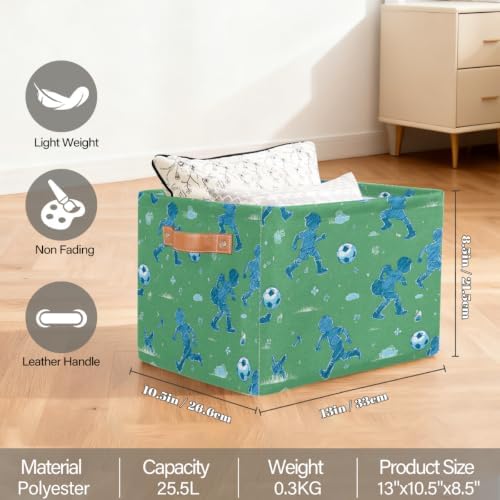 Soccer Storage Basket Toy Storage Bins Collapsible Cube Organizer - Image 2