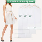Carbrea 6 Pack Translucent Garment Bags for Hanging Clohes - 24" x 49" - Image 3