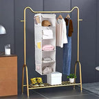 BrilliantJo 5 Shelves Hanging Closet Organizer, 2 Pack Hanging Storage with 6 Side Pockets for Clothes Shoes, 43"x12"x12"(Strip) - Image 6
