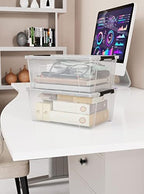 WYT Clear Storage Latch Bins, 6-Pack Storage Organizer Box with Handle and Lids, 5-Litre - Image 5