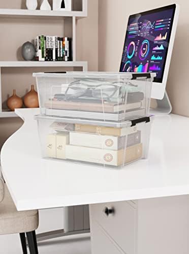 WYT Clear Storage Latch Bins, 6-Pack Storage Organizer Box with Handle and Lids, 5-Litre - Image 5